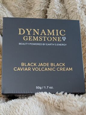 Dynamic Gemstone Black Jade Black Caviar Volcanic Cream - Black & Gold Box